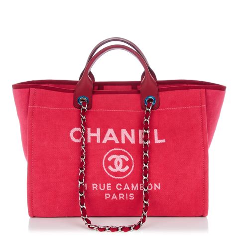 red chanel deauville tote|chanel large deauville shopping tote.